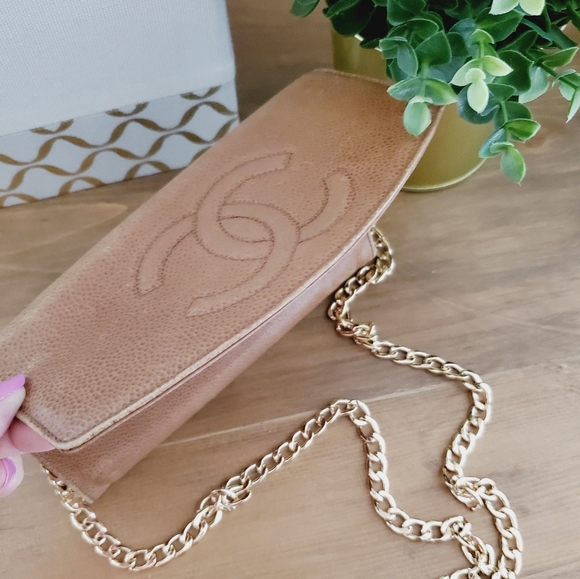 CHANEL WOC CC Wallet on a Chain / Crossbody Bag Upcycled Vintage Conversion Bag - Picture 10 of 16
